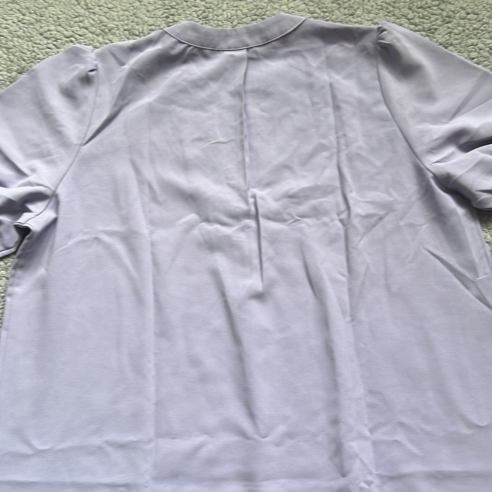 Famulily V Neck Puff Sleeve Solid Loose Fit Casual Summer Flowy Shirt Dress - Picture 10 of 11